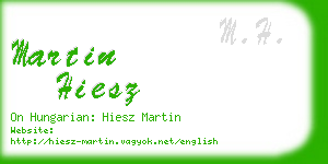 martin hiesz business card